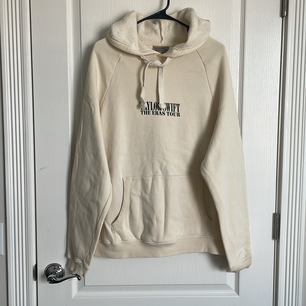 Taylor Swift Swifty Official The Eras Tour Ivory Beige Hoodie Small worn…